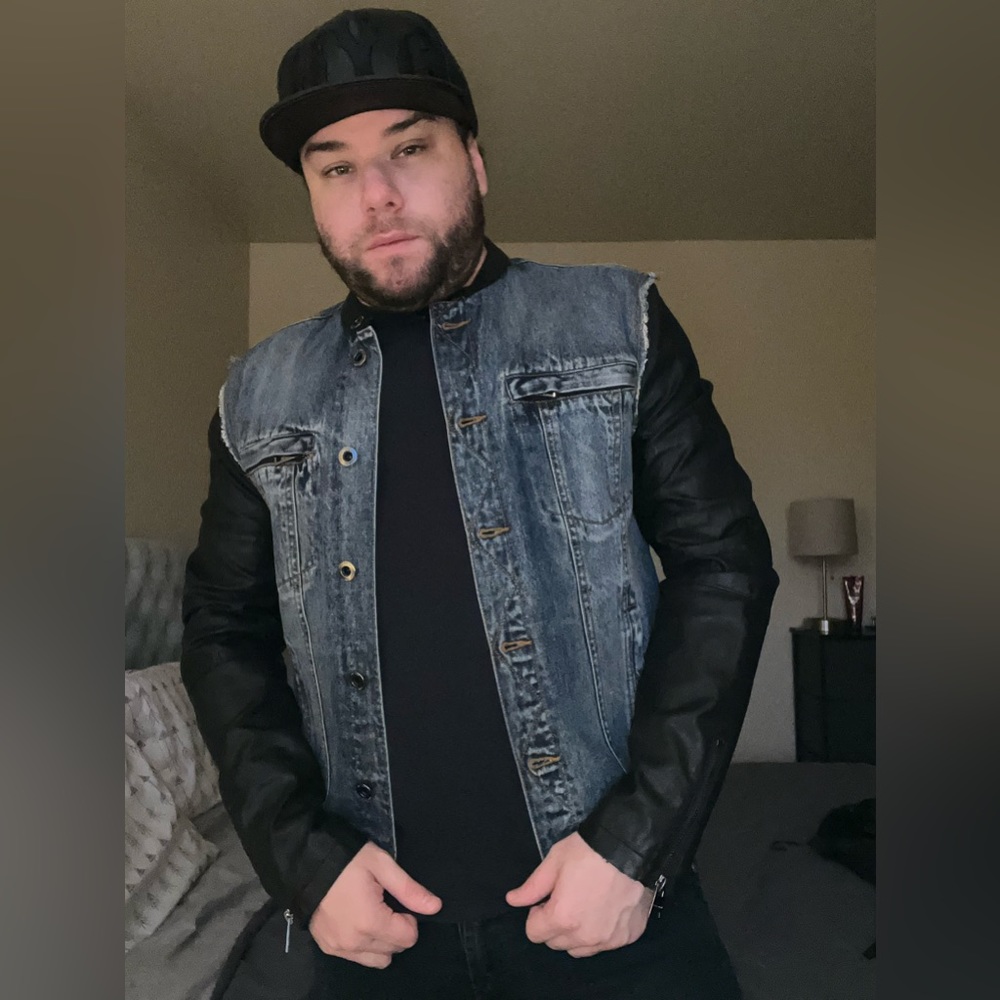 Zara denim and leather jacket